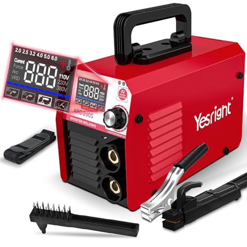 Image of YesRight Electric Stick Welders, 200A ARC Welding Machine with Large LED Display, 110V IGBT Inverter Portable Welder with Hot Start Arc Force Anti-Stick