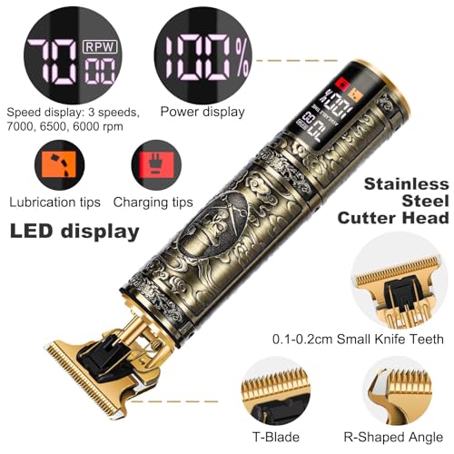 Image of Beard Trimmer for Men, CandyFouse Professional Hair Trimmer Hair Clippers for Men, Cordless Rechargeable with LCD Display, Approaching Zero Gapped Cutting Grooming Kit