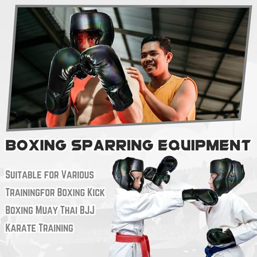 Image of Arrowbash Boxing Headgear and Gloves Set for Kids 6oz Boxing Gloves and Wrestling Headgear Sparring Equipment for Boxing Kickboxing Muay Thai BJJ Karate Training