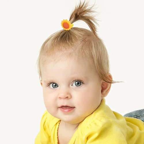 Miniatura 4 de WillingTee 80 ligas para el cabello de bebé para niñas, lindas ligas pequeñas para cabello fino, 40 pares de soportes para cola de caballo, bandas