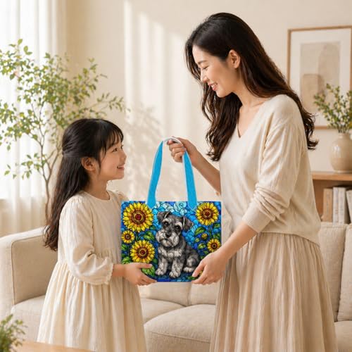 Bolso Tote acolchado con diseño de perros para mujer miniatura 7