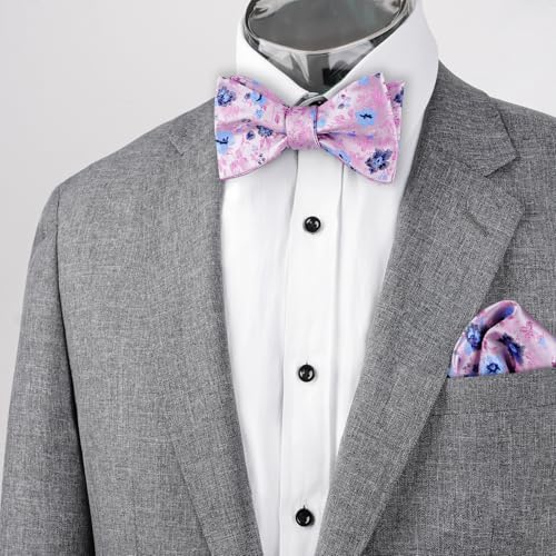 Image of Alizeal Mens 2pcs Floral Pattern Bow Tie Set