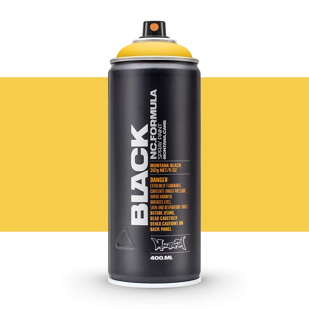 montana 1 X BLACK NC-FORMULA SPRAY PAINT CAN YELLOW 400 ML
