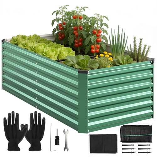 Metal Bancales Huerto para Jardín 177 * 89 * 57.5cm - Mesa de Cultivo Huerto Urbano Exterior Terraza y Balcón | Metal Huerto Urbano Decorativo para Verduras, Hierbas y Plantas de Tomate