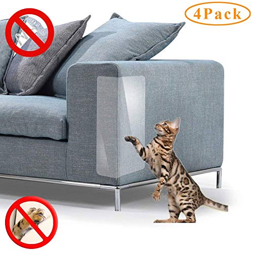 iPawde Protectores antiarañazos para Muebles, 4 Paquetes de Protectores de Vinilo Flexible Premium para Proteger Tus Muebles tapizados, Almohadilla disuasoria para arañazos de Gatos