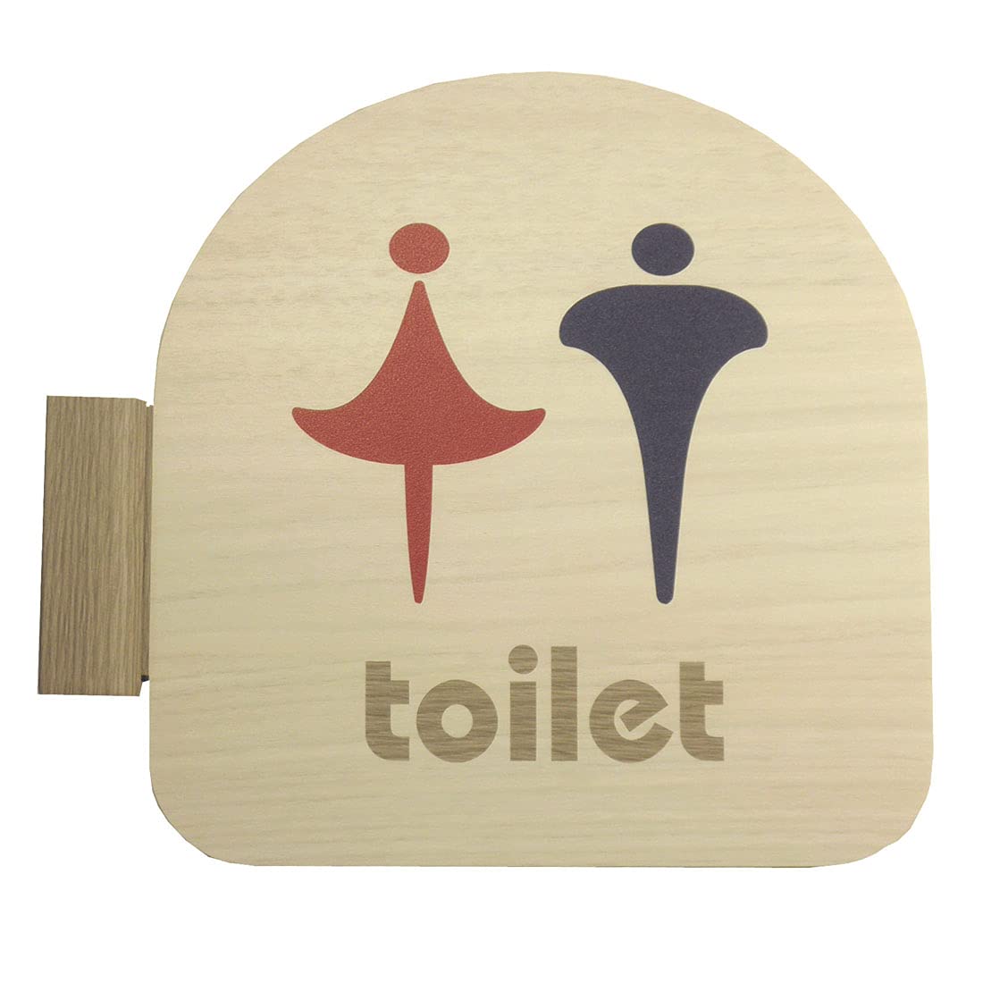 Amazon | トイレサイン 突き出し札B 〈TOILET〉 木目柄/エンジ&濃紺
