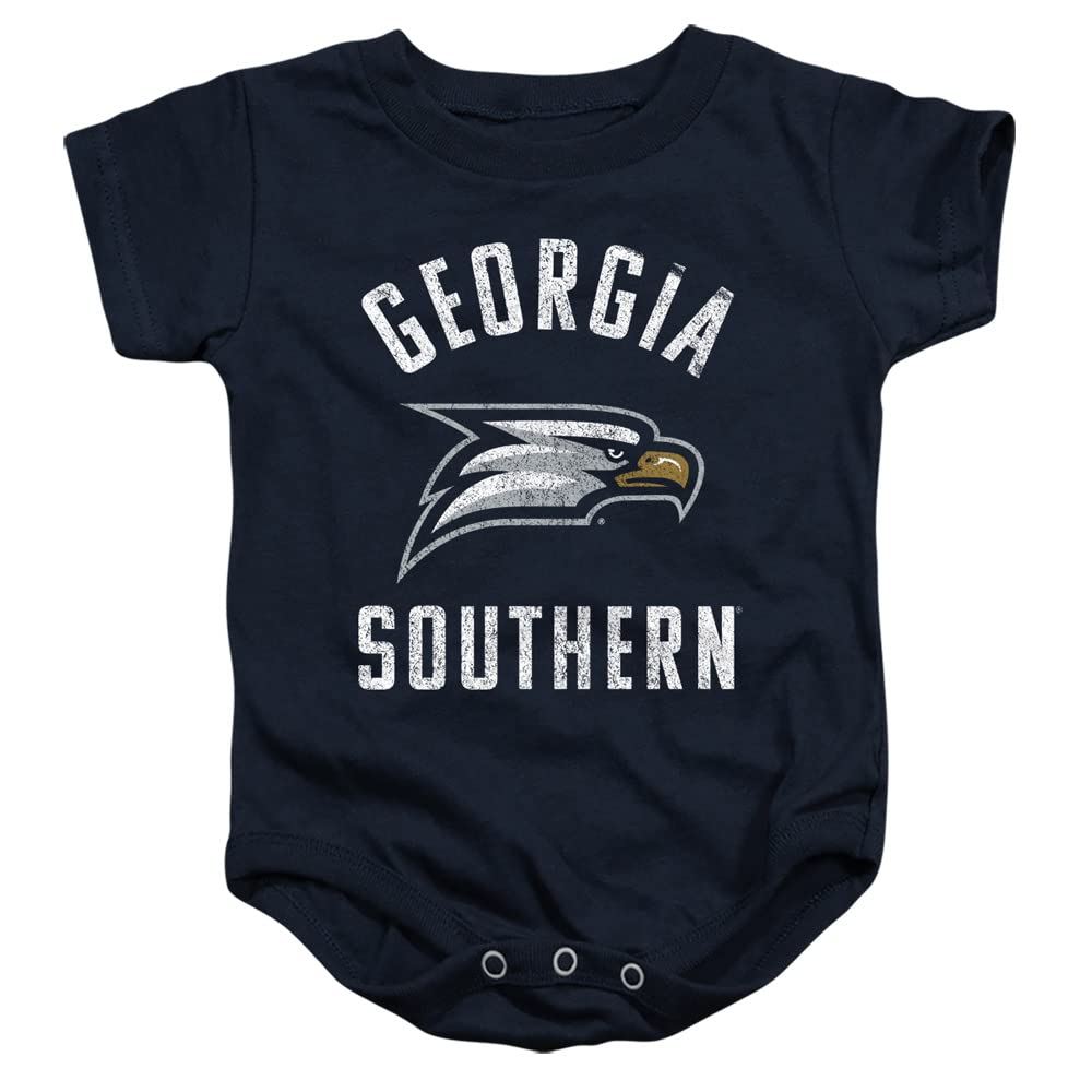 Georgia Southern University Official Eagles Logo Unisex Infant Snap Suit for Baby,Navy, 6 Months