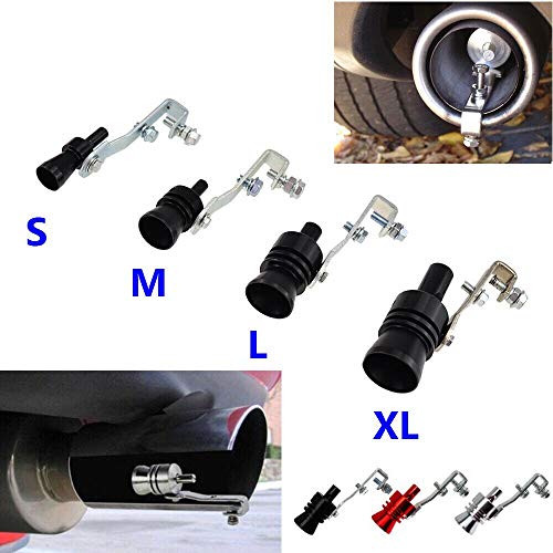 DragonPad Turbo Sound Muffler, Vehicle Refit Device Turbo Whistle Exhaust Pipe Sounder Motorcycle Sound Imitator Caliber: 2.5cm Silver