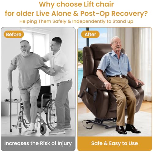 Image of Dual Motor Infinite Position Lay Flat Power Lift Recliner Chair for Elderly