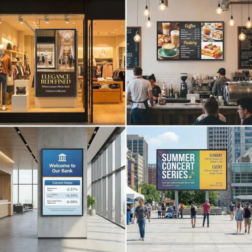 Image of P3 Programmable LED Sign 40 inchx25 inchFull Color Digital Menu Board & Outdoor LED Display Screen for Business High Definition Electronic Message Board for Restaurants, WiFi Control, Video & Image Support