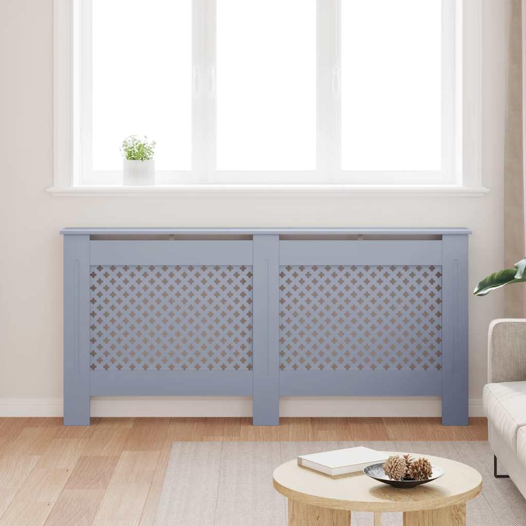 Radiator Cover Anthracite 67.7"x7.5"x32.1" MDF Modern Slatted Design Cabinet for Living Room with Additional Shelf Space