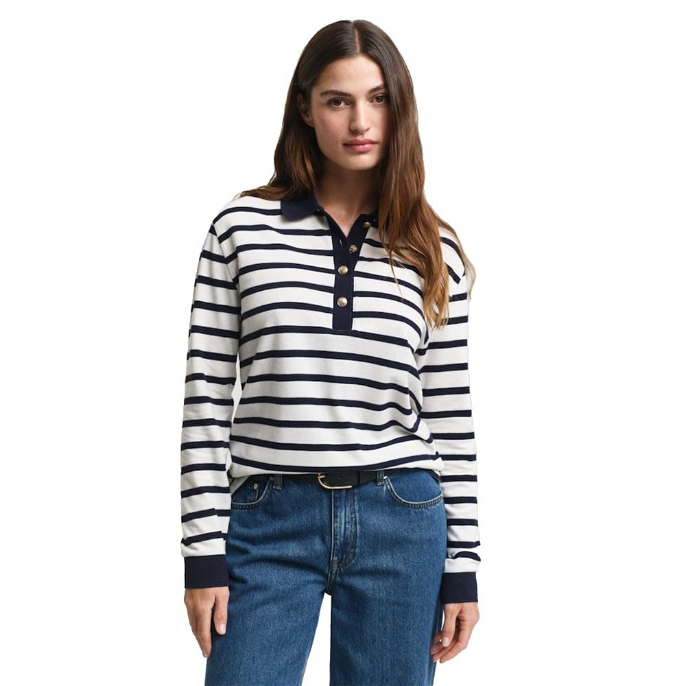 GANT Breton Stripe Ls Pique Polo Polo Femme