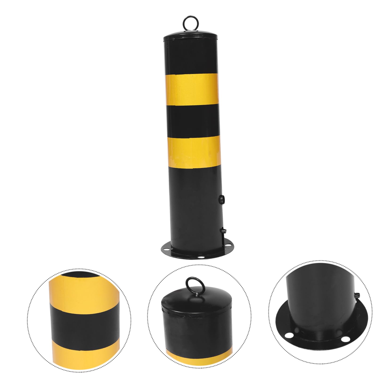 MAGICLULU Poste De Seguridad De Acero Resistente Para Estacionamiento Barrera Protectora De Colores Negro y Amarillo Para Delimitar Entradas y Salidas Áreas Comerciales Industriales Con Supe