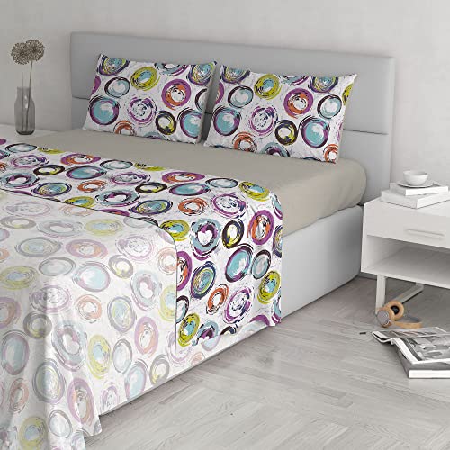MB HOME ITALY “Fantasy” Bed Sheets Set, Double, Cerchi Astratti - Image 3