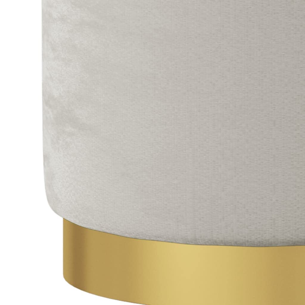 vidaXL Tabouret de Rangement Rond Pouf de Salon Repose-Pied de Salle de Séjour Tabouret de Couloir Chambre Maison Intérieur Gris Clair Velours 31 x 37 cm