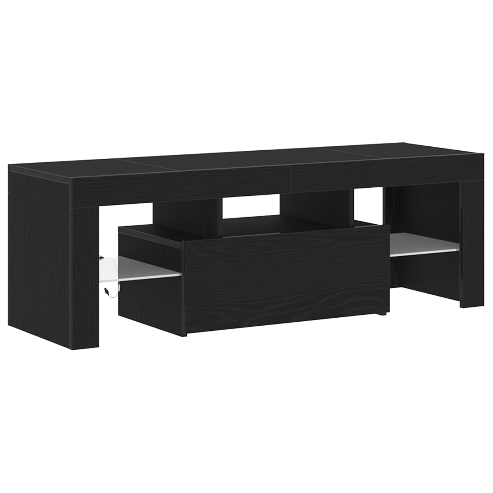 Vidaxl Tv Cabinet Black Oak 120 X 35 X 40 Cm Engineered Wood