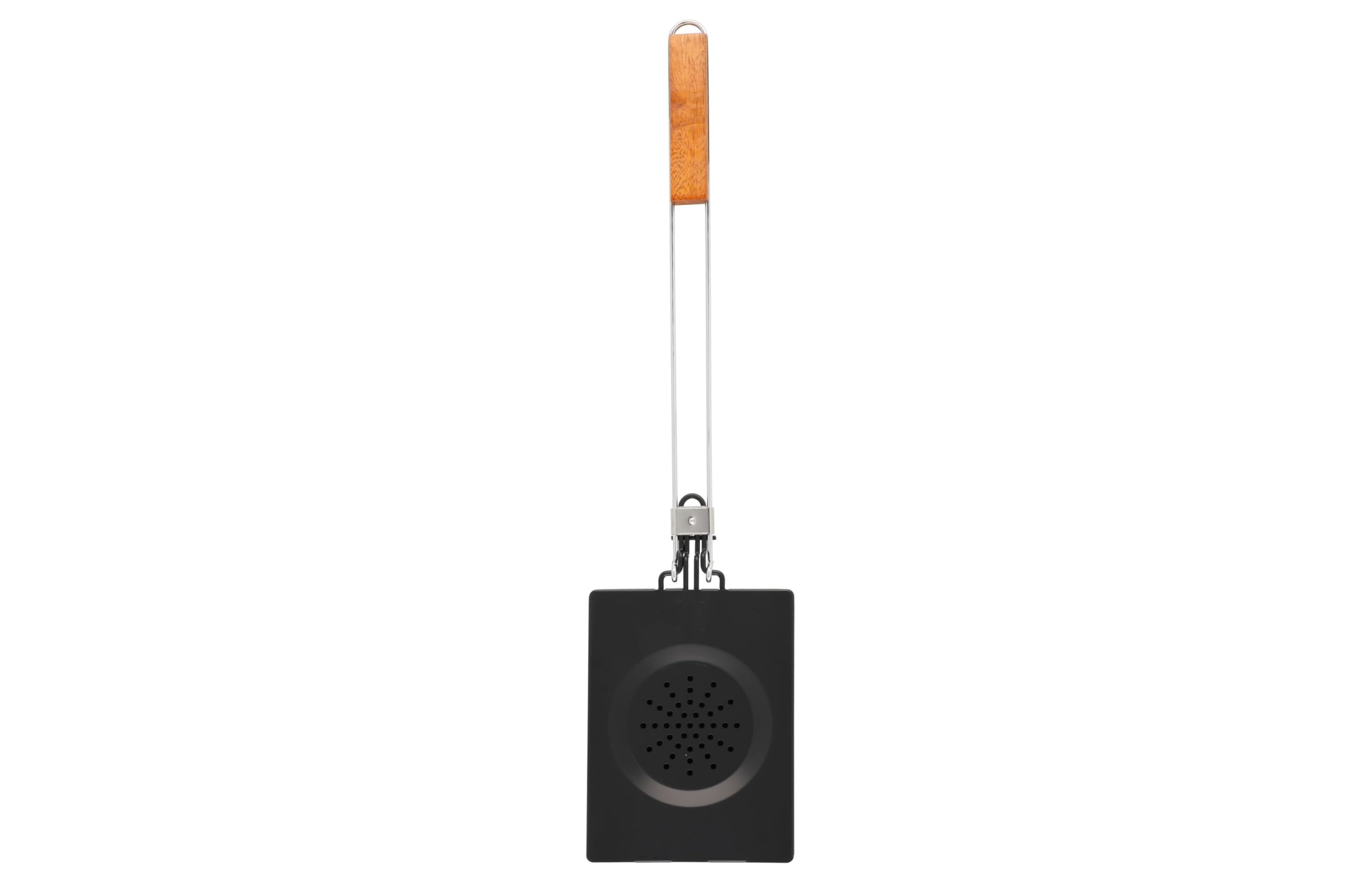Mustang - Sartén para palomitas de maíz para barbacoa y fuego abierto, con mango plegable, antiadherente