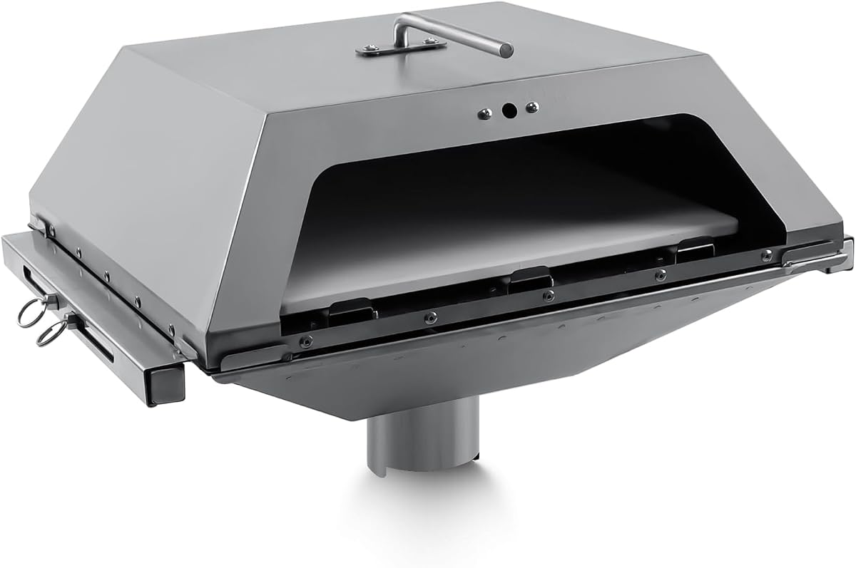 Wood Fired Pizza Oven Attachment for Traeger, Pit Boss, Camp Chef, Green Mountain/GMG, Rec-Tec, Z Grills, Smokin Brothers Pellet Grills, Converts Pellet Grills Smoker to Outdoor Pizza Maker Accessory