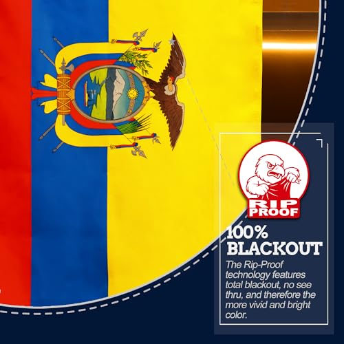 Drapeau national équatorien double face 0,9x1,5 m Anley extérieur durable - 5