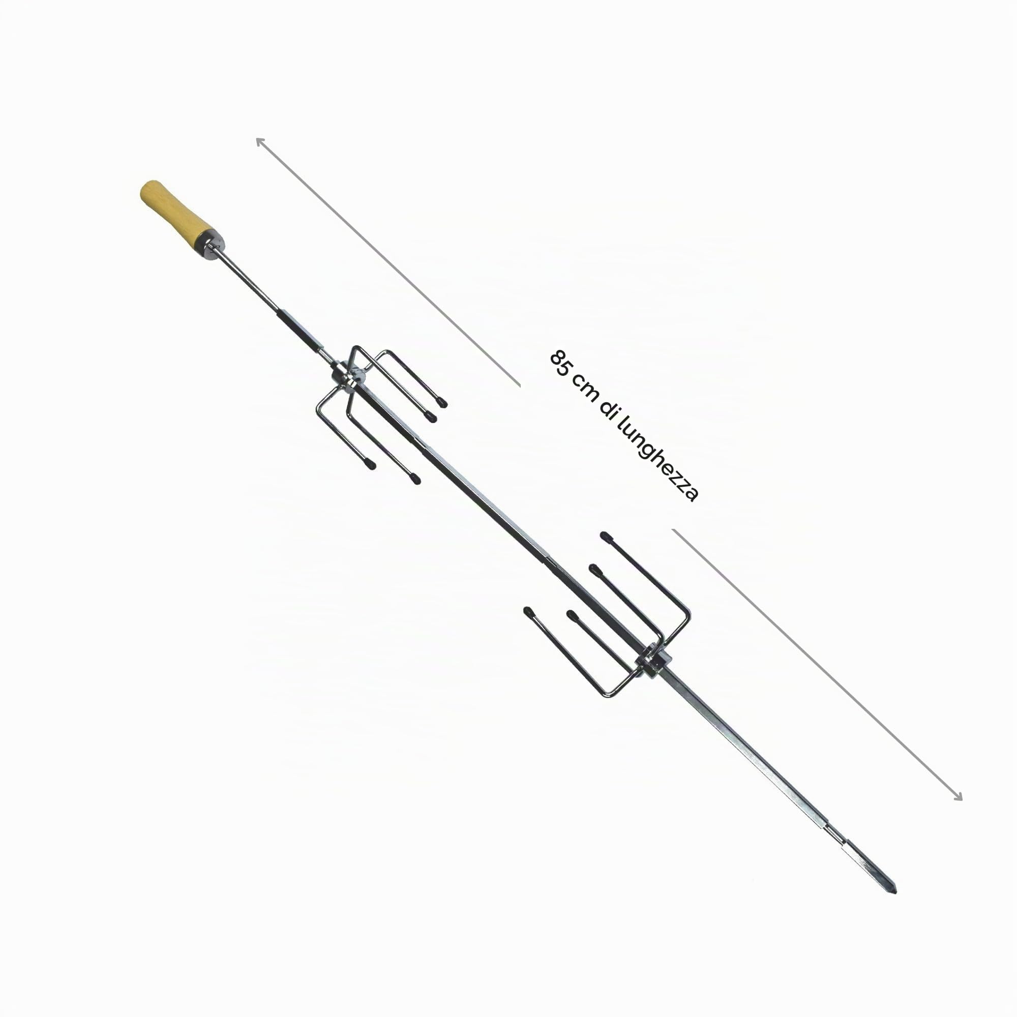 Cook’in Garden - Spiedo per Barbecue, Lunghezza 85 cm, Compatibile con Motore girarrosto AC084, Accessorio Resistente per Carne e pollame, Ideale per rosticceria Barbecue