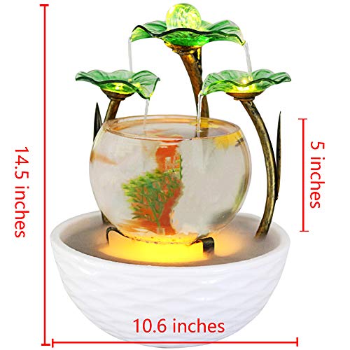 Crapelles Colored Green Glass Fountain Waterfall Fish Tank With Atomization thumb #3