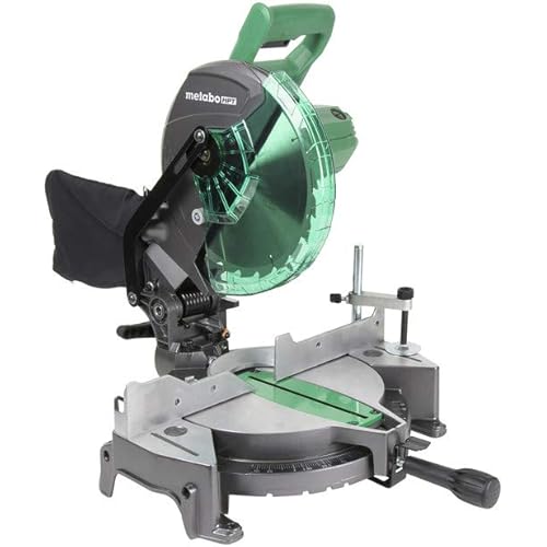 Metabo HPT C10FCG 10" Compound Miter Saw, 15-Amp Motor, Single Bevel, 0-52 Degree Miter Angle Range, 0-45 Degree Bevel Range, Large Table, 5 Year Warranty