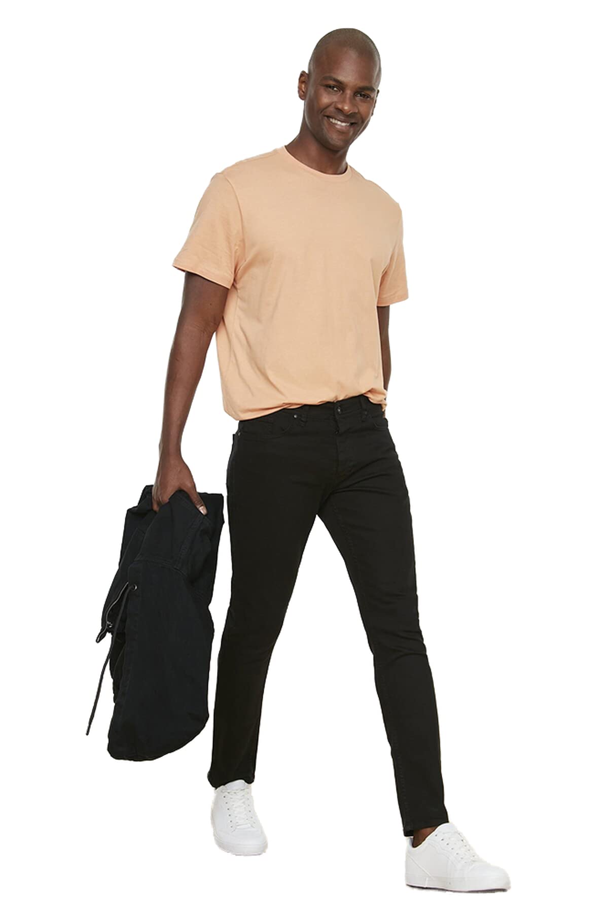 Trendyol Men's Normal Waist Skinny Jeans, Black, 40