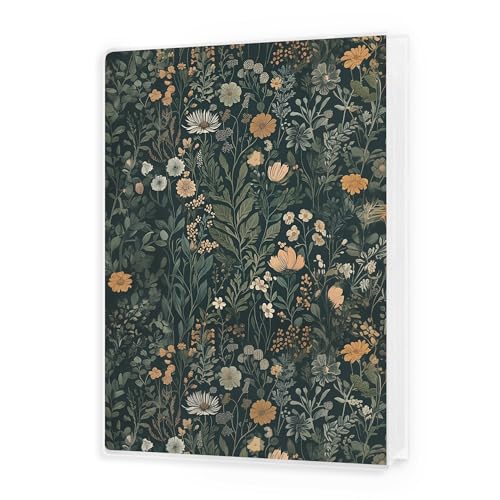 Image of Floral Photo Album 4x6, Dark Cottagecore Floral Botanical 18 Pockets Small Picture Memory Book Photo Album Keepsake for Graduation Wedding Anniversary Travel Vacation