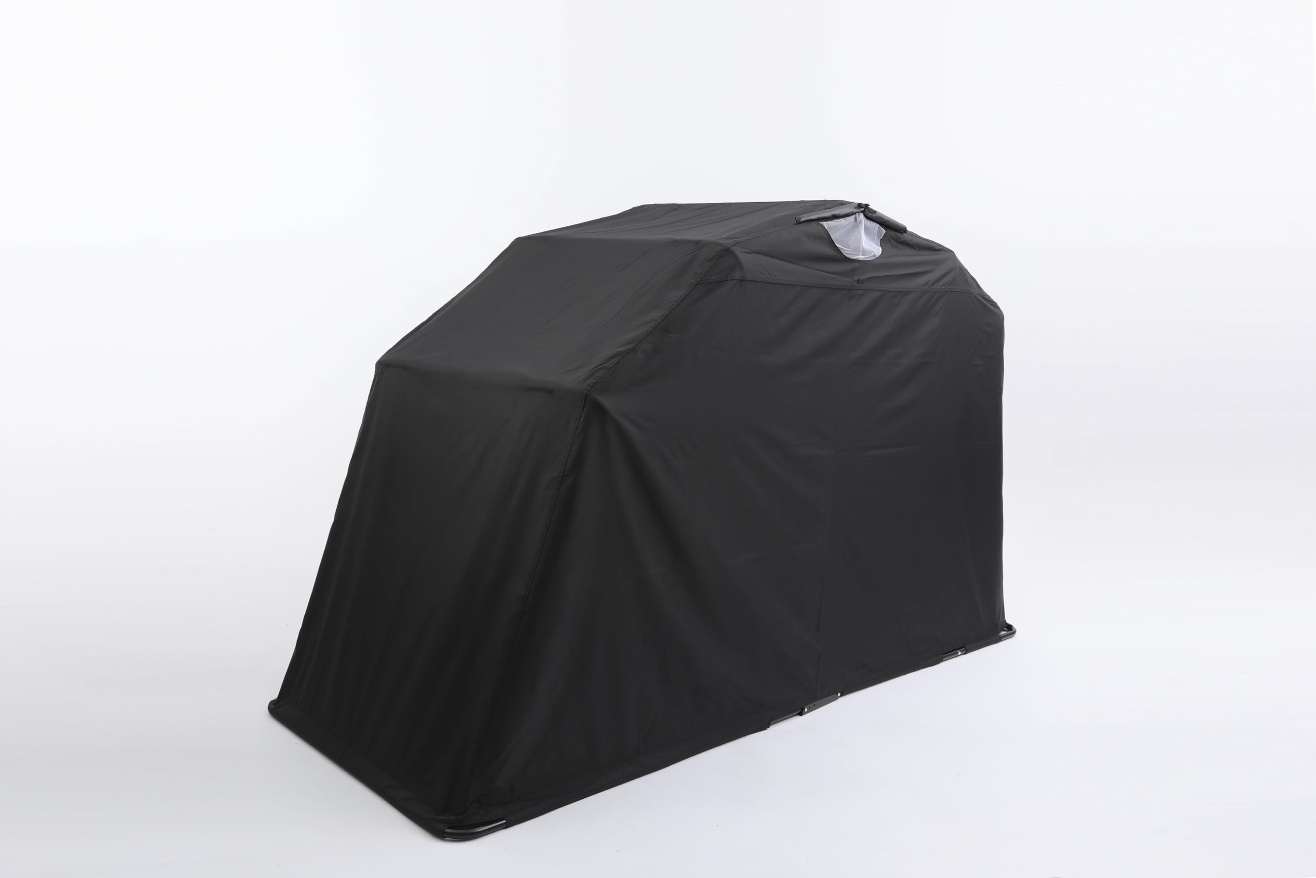 Motorrad Zeltgarage 270x105x155 cm, Oxford Stoff Klappzelt | Motorrad Abdeckplane,Allwetter-Motorradabdeckung mit Belüftungsfenstern, Schwarz