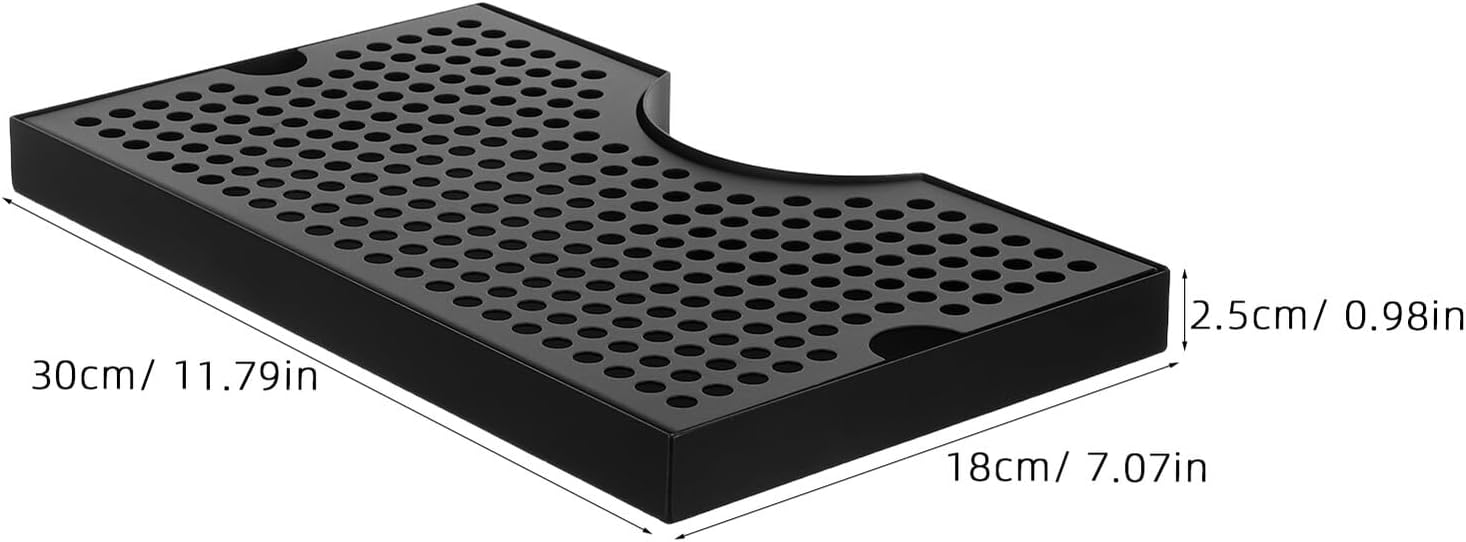 Stainless Steel Wall Mounted Keg Drip Tray with Removable Grill, 11.8x7.1 Inch Silver Drinks Drain Pan for Homebrew Draft Beer and Beverage Dispenser Spill Catcher