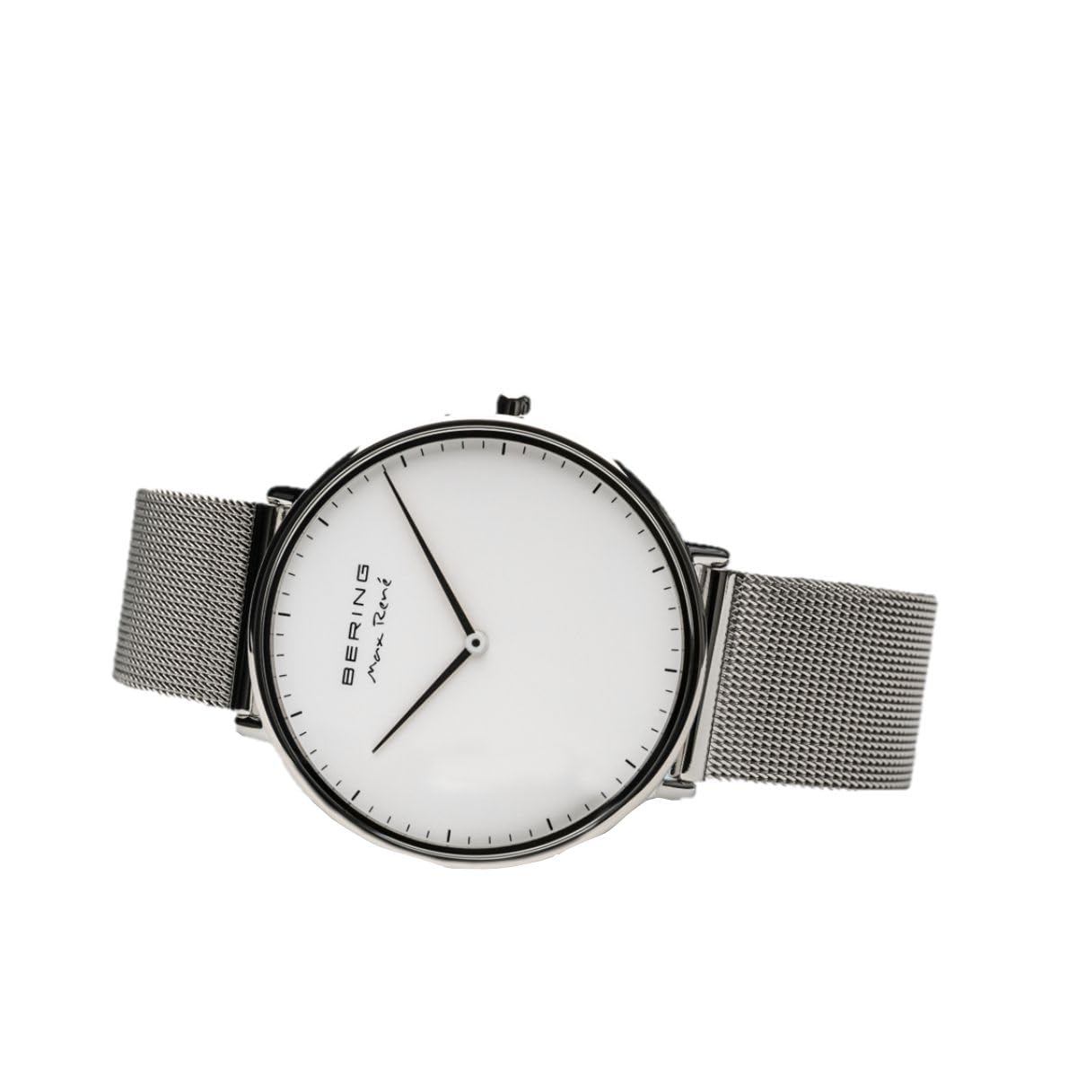 Bering Herren Quarz Uhr | Armbanduhr 38 mm Edelstahlgehäuse und Zifferblatt | Milanaisearmband | Saphierglas | 3 ATM | 15738
