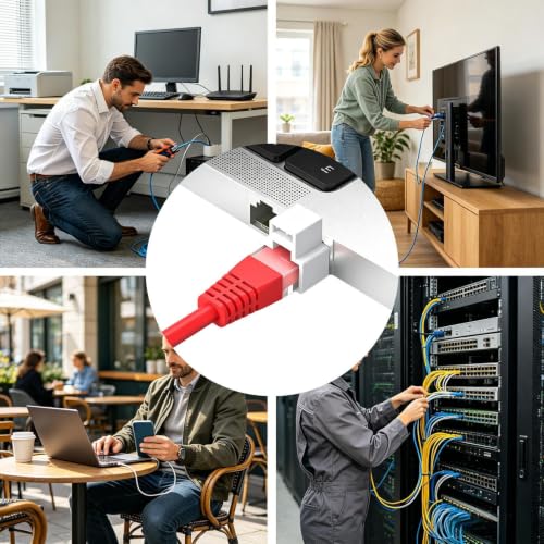 Bloqueador antipolvo y bloqueo cable Ethernet con 1 llave de seguridad 4