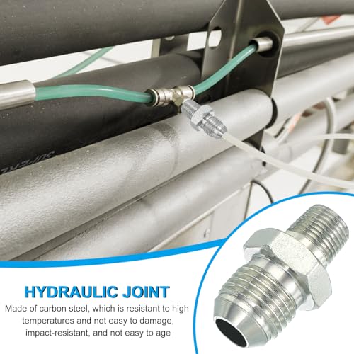 Image of PATIKIL Pipe Adapter Connector 9 /16 inch Male 74 Flare JIC x 1 /8 inch Male R Pipe Fitting 2 Pcs Oil Feed Restrictor Fitting Hydraulic Connector for Oil Steam Water Pipelines System
