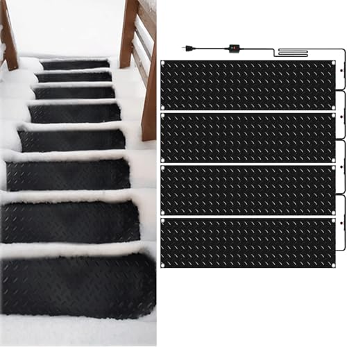 融雪マット 歩道用加熱融雪マット 滑り止め 凍結防止 階段 通路 屋根 110v 1.8m電源コード付き 加熱 融雪装置 雪氷融解 積雪防止 溶かす 防水 雪対策 屋外 着氷防止 滑り止め 転倒防止 住宅設備 駐車場 歩道用 玄関用(4枚,30*90cm)