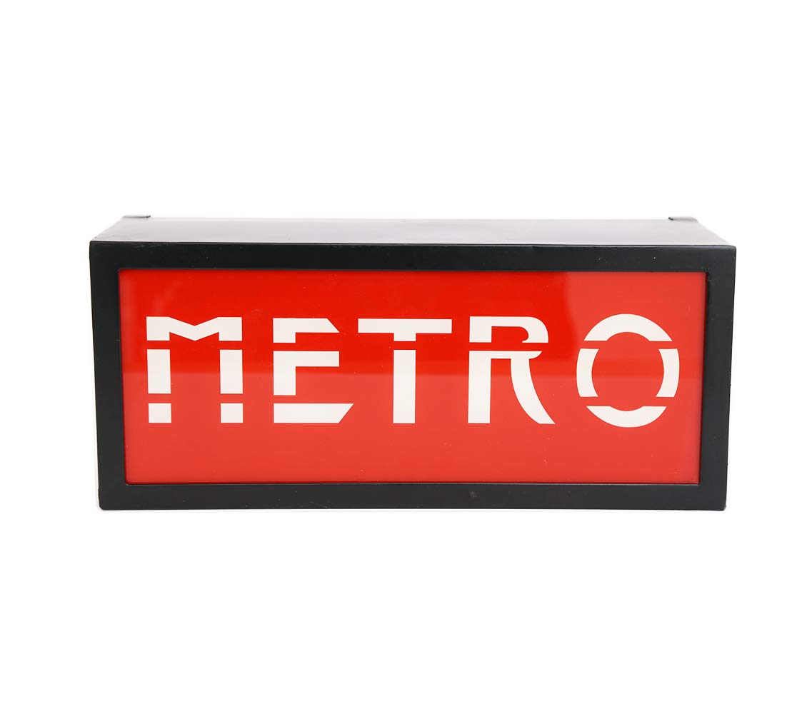 Cartel retroiluminado con metro