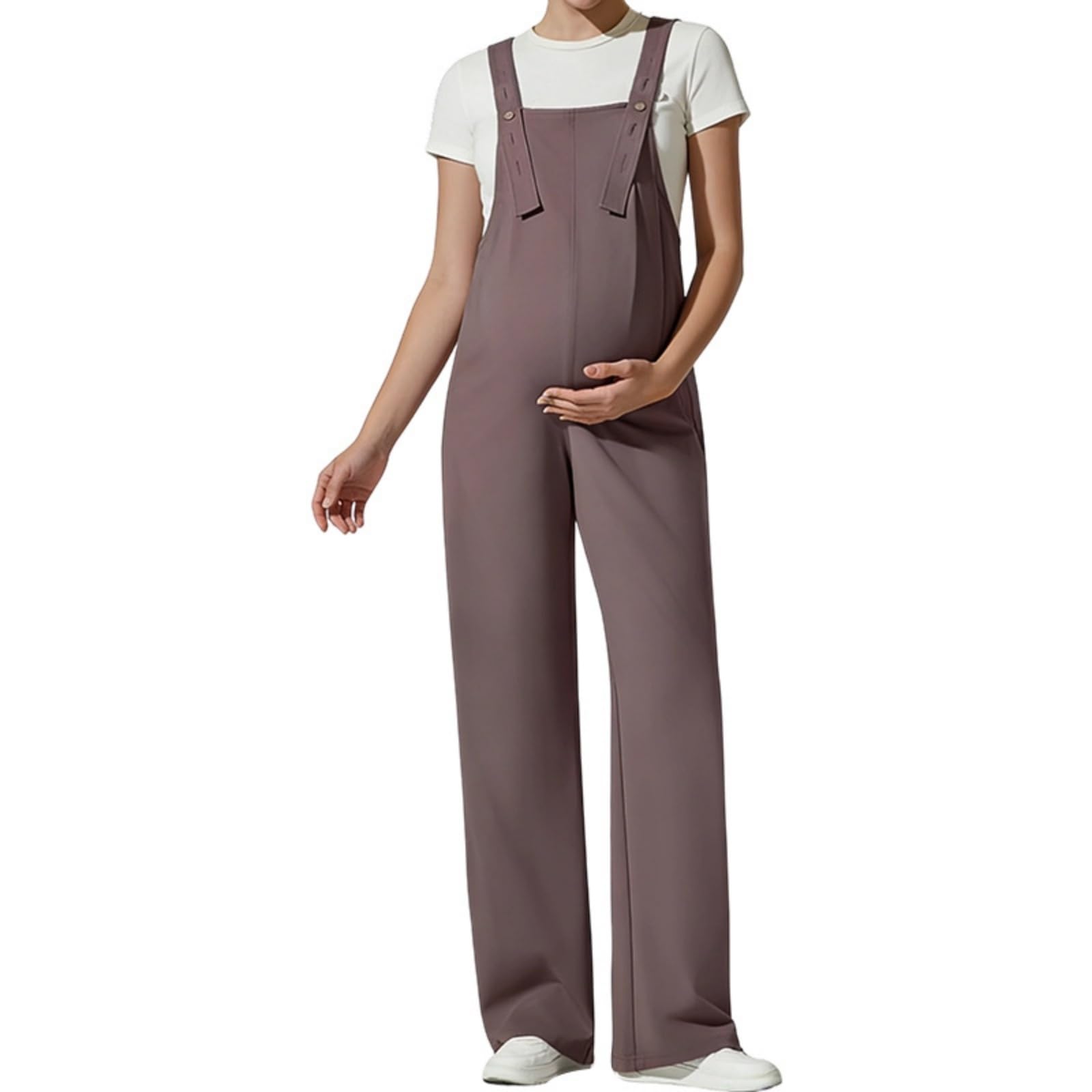 Salopette Premaman Donna Elegante Moda Tuta Premaman Donna Pantaloni Larghi Lunghi Comoda Classico Jumpsuit Playsuit Overall Gamba Larga Casual per maternità, Primavera Estate