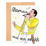 Funny Mothers day card, Freddie Mercury Mama card Queen Bohemian Rhapsody Hilarious Birthday Card Queen Fan Card Rock and Roll Card Funny Meme Freddie Mercury Mama Ooh Ooh Oohhh, Music greeting card