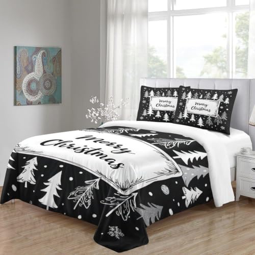 Linge de lit 200x220 Noël en microfibre douce supérieure avec imprimé moderne 3D