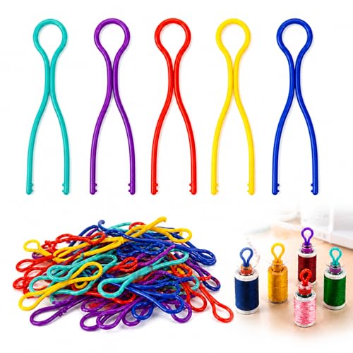 CeoxThao 100 Pièces Porte, Bobines de Fil Couture Et Organiseurs de Canette, Porte, Canette pour Bobines, Couleur Vive pour Rangement Et Organisation de Fil,...