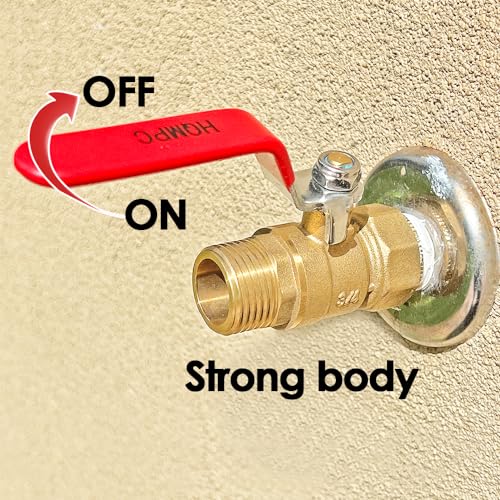 Hqmpc Garden Hose Shut Off Valve Ball Valve 3/4 Inch Ght Water Hose Shut Turn Off Valve Heavy Duty Hose On Off Valve Brass Shut Off Valve Hose Ball Valve 1Pc Long Handle thumb #1
