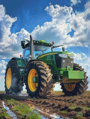 Diamond painting adulte tracteurs 90x120 cm pour chasser le stress par le DIY