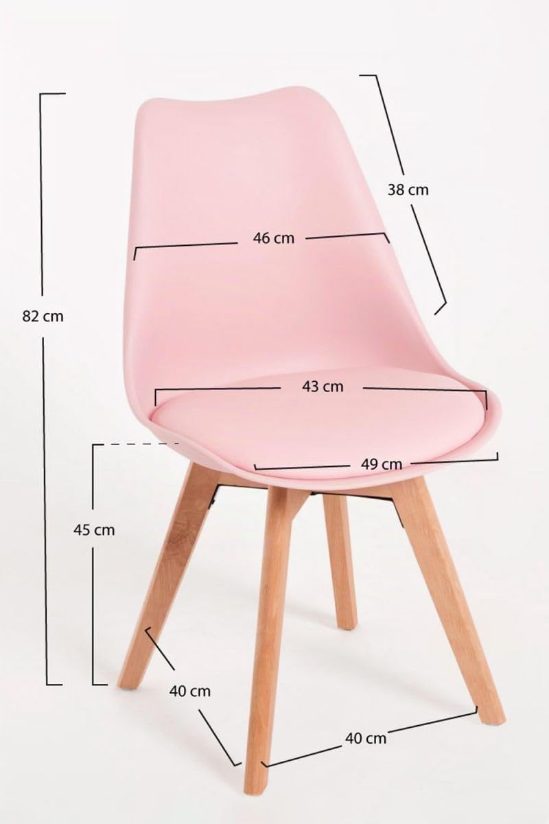 Regalos Miguel - Packs Sillas Comedor - Pack 4 Sillas Synk Basic - Rosa