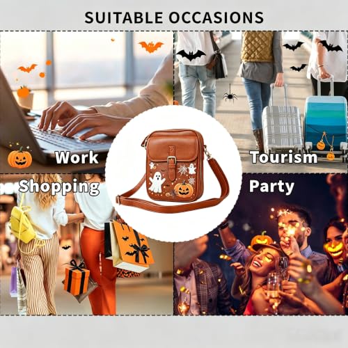 Image of Leather Crossbody Bag for Women,Anti-Theft Messenger Bag with Large Capacity,Built-in Purse Card Slots Shoulder Sling Bag