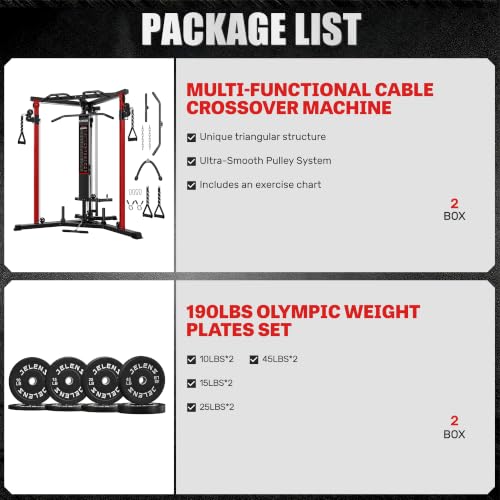 Image of CC01 Cable Crossover Machine with High and Low Pulley System, Functional Trainer with Pull Up Bars and Optional Bundle, Cable Machine for Home Gym Power Workout