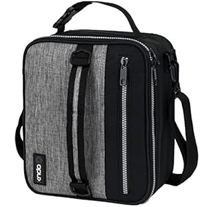 OPUX Thermal Insulated Lunch Bag| School Lunch Box for Teens | Soft Leakproof Lining with Shoulder Strap | Compact Work Lunch Pail for Adults, Men, Women (Heather Gray)