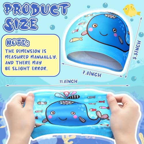 Image of Geyoga 3 Pcs Kids Swim Caps for Boys Girls Age 2-12 Swimming Hat Pool Cap Child Swim Hat for Toddler Youth (Vibrant Style)