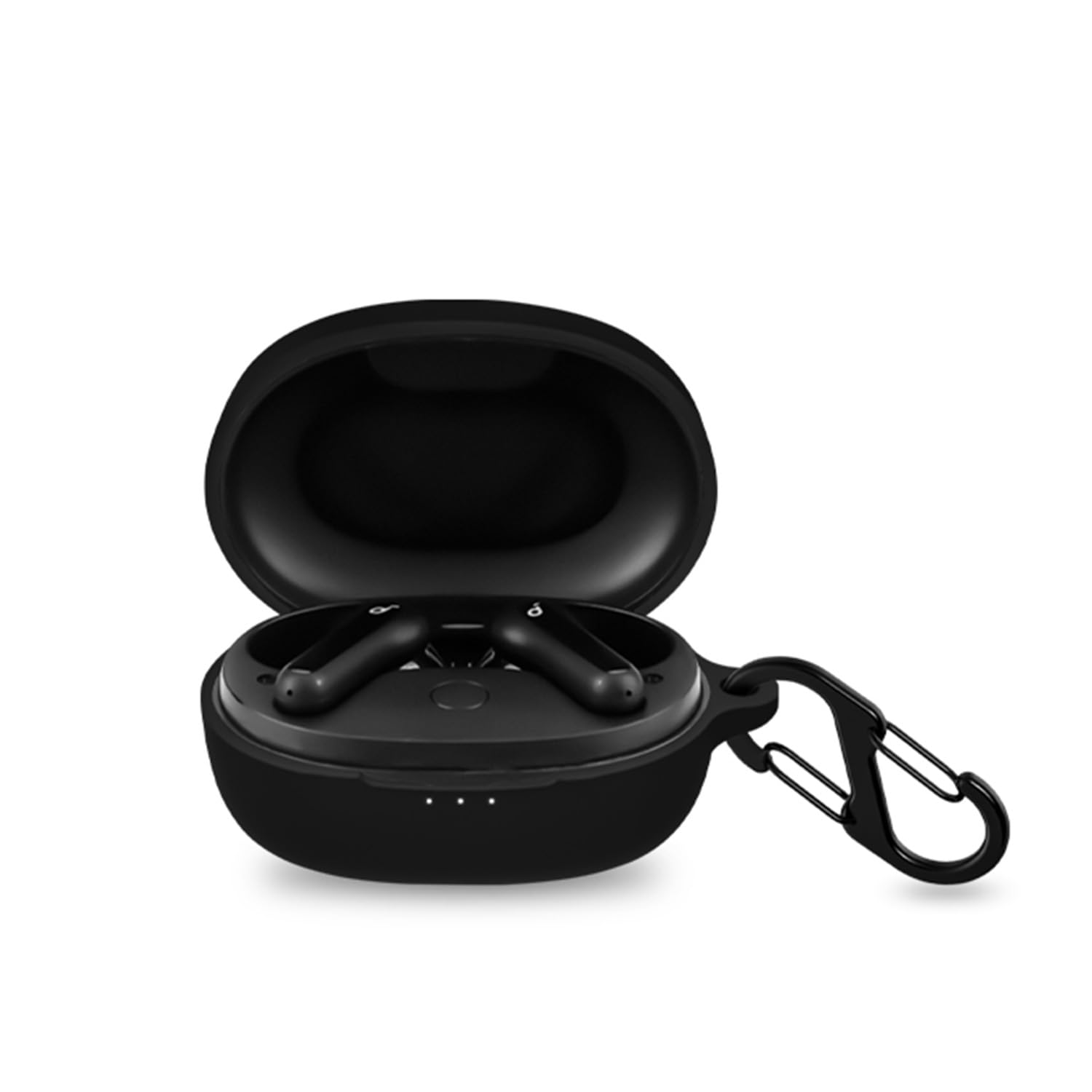 LinJie Silicone Carrying Case Compatible with Anker Soundcore Life P2 Mini, Portable Scratch Shock Resistant Cover with Carabiner (black)