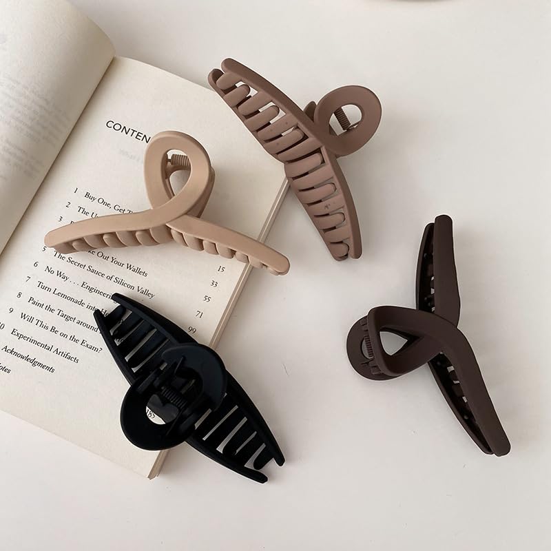 Miniatura 2 de Pinzas para el cabello de 5 pulgadas, grandes, antideslizantes, grandes mate, para cabello fino y grueso, para mujeres y niñas, paquete de 4