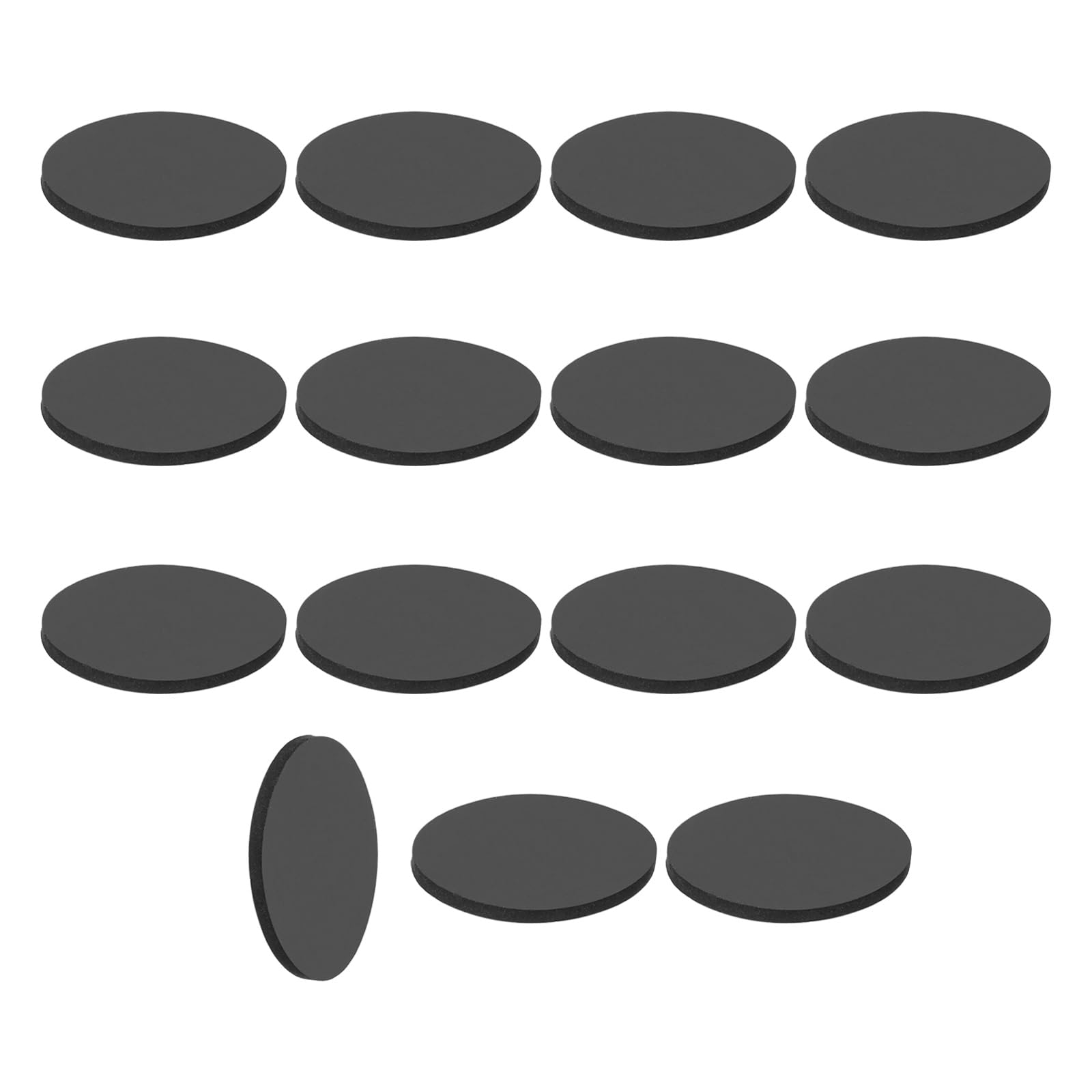 sourcing map 15Pcs Rubber Solid Discs Washers, 22mm OD x 1.5mm Thick Anti Slip Bumper Pads Non-Adhesive Rubber Spacers Flat Round Gasket Pad for Furniture Appliances DIY Craft, Black โ image 1