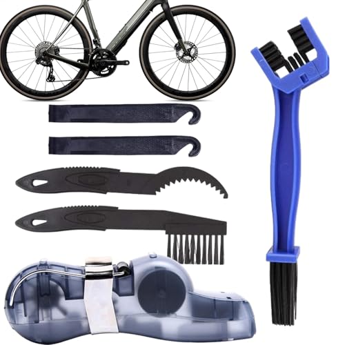 Hqunjikp Cepillo de limpieza para bicicletas | Kit eficaz de limpieza de cadena de cadena de bicicletas | Cepillo de limpieza de cadena versátil para la mayoría de bicicletas